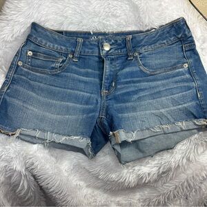 American Eagle Outfitters Blue Jean Shorts Super Stretch Sz 8